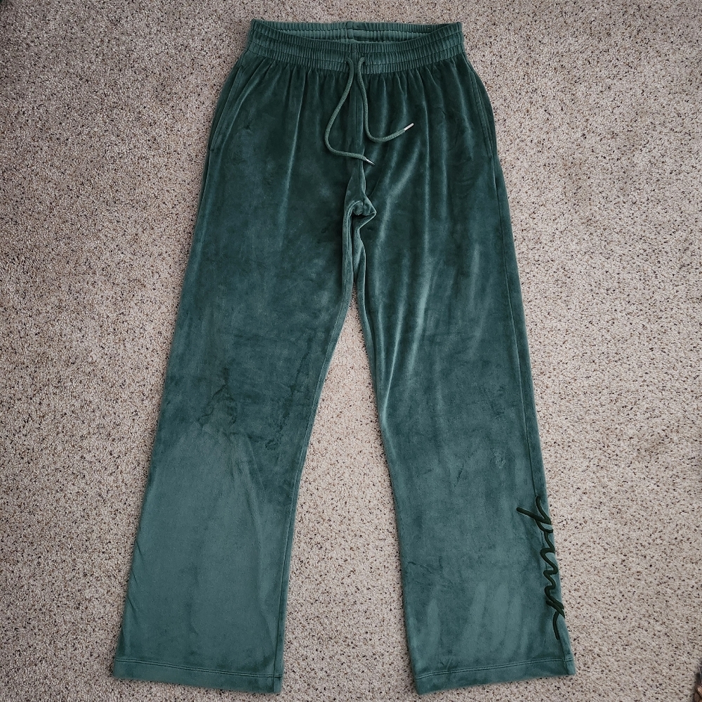 PINK green velvet pants - Picture 3 of 7